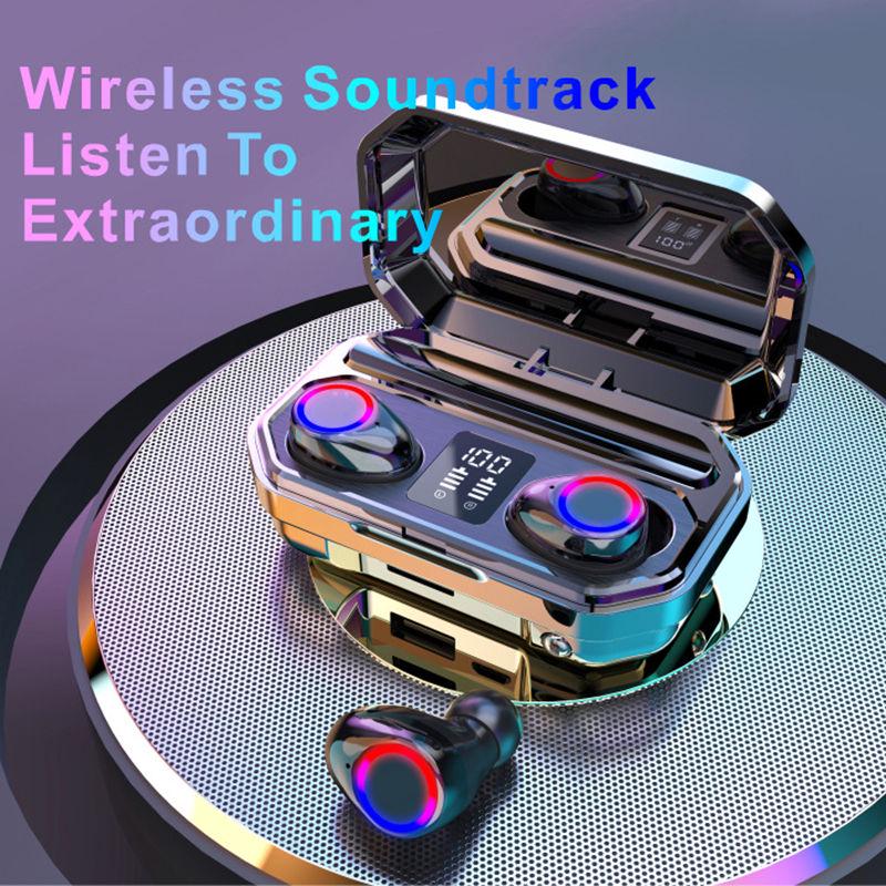 M12 TWS Wireless Bluetooth Earphones CVC8.0 Denoise HiFi Stereo Headset IPX7 Waterproof Noise Reduction Headphones Sport Gaming Music Earbuds