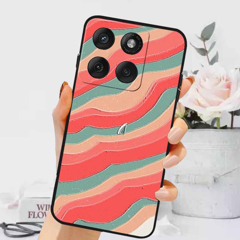 3D Emboss Cases For Edge 60 Fusion / Edge 60 Pro Relief Embossed Retro Silicone Back Cover For Edge 60 Stylus Black Funda 60 Pro