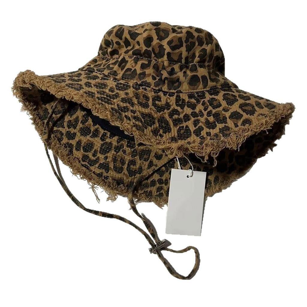 Oversized Brims Sun Hat Vintage Wide Trim Leopard Design Hat Outdoor Activities Casual Daily Wear For Men Women