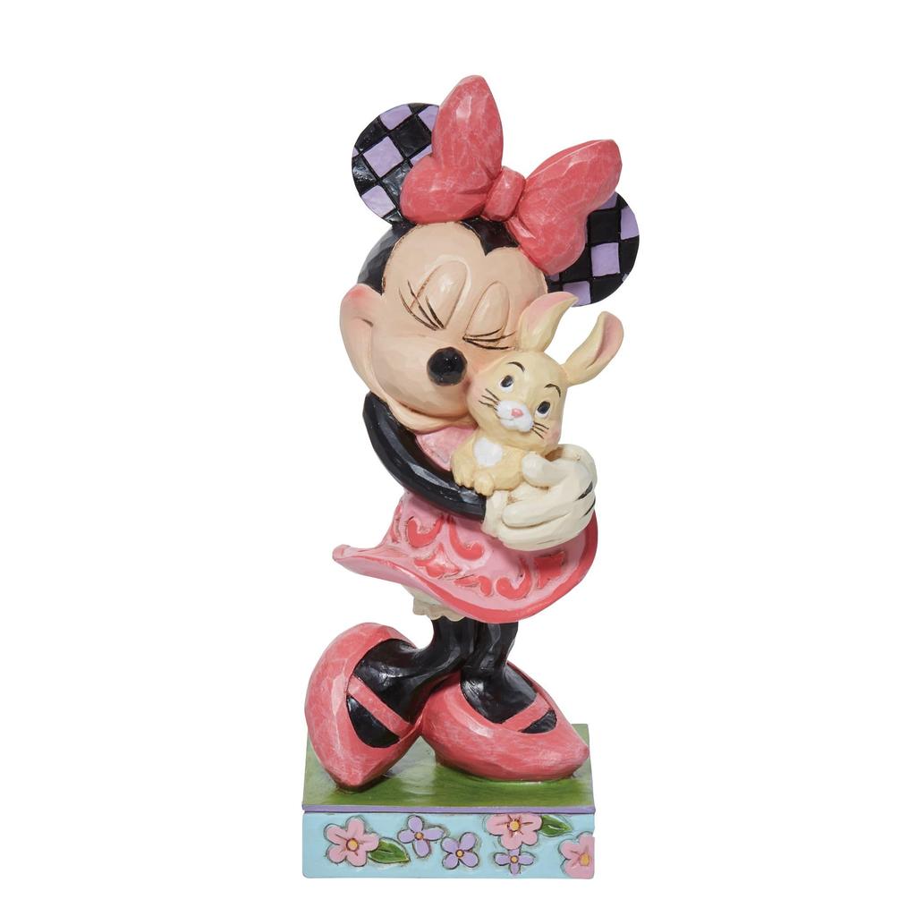 Enesco Disney Traditional Spring Minnie Holding Bunny Figure Tall 5.5"