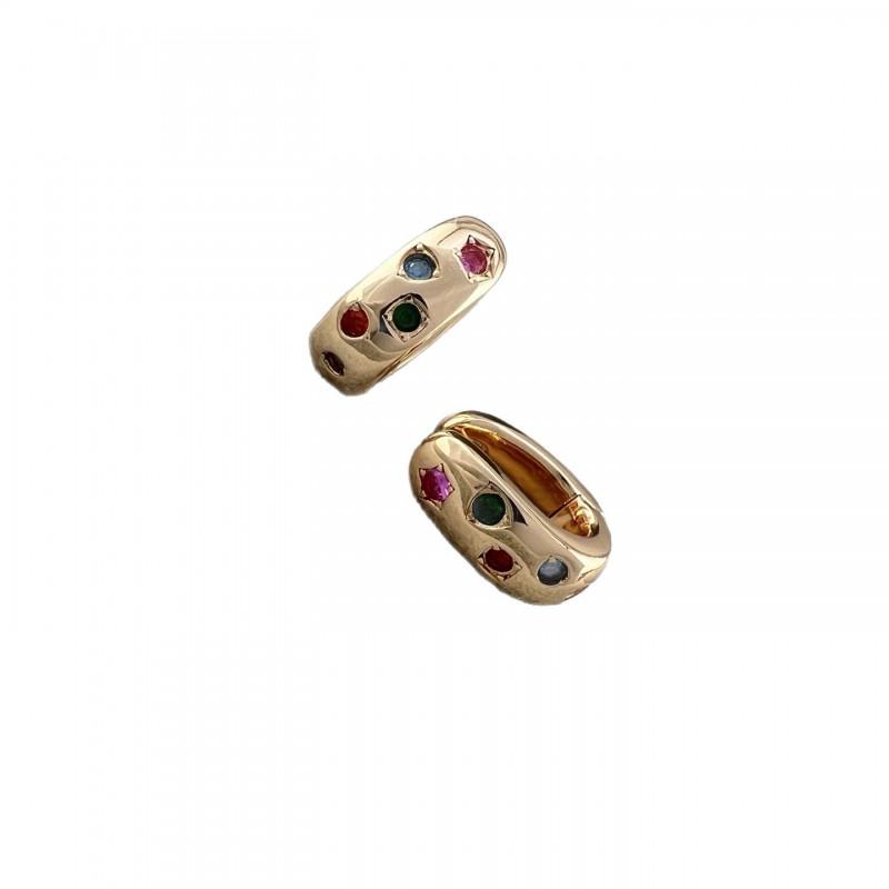 V Gold High Polished Earrings Color Gemstone Jewelry Women