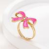 Shimmering Butterfly Knot Ring With Glossy Enamel Finish Allergy Resistant Alloy Jewelry For Daily Wear