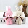 16CM Plush Toy Rabbit with Ribbon Bow Siamese Rabbits Toys Key Chain Pendant Gifts for Children Kids Toy Wedding Gifts