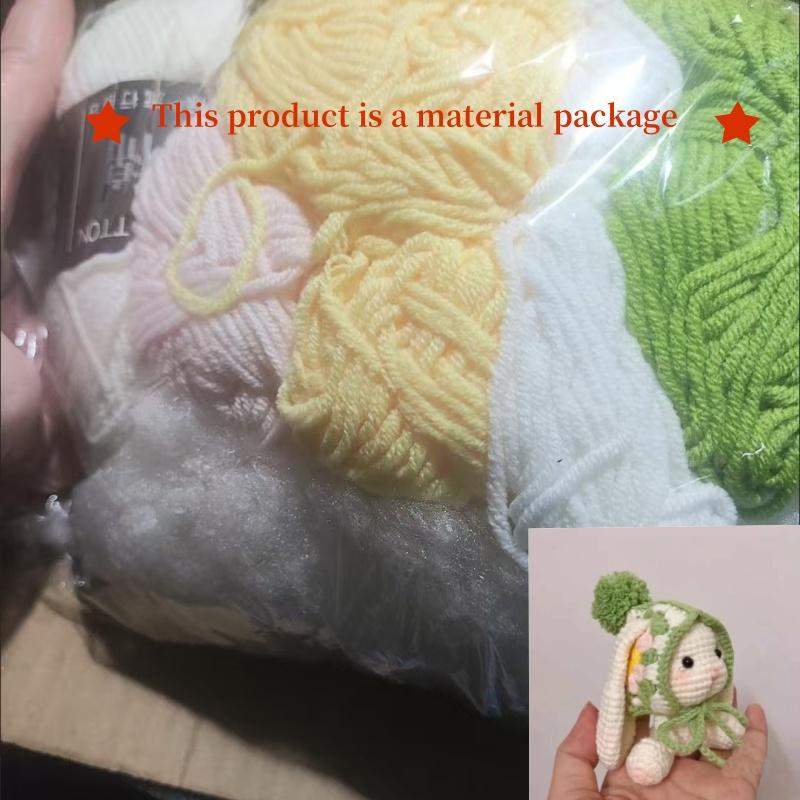 Kreativní Roztomilý Králík Jahoda Panenka DIY Balíček Materiálu Ulevuje od Stresu Ruční Háčkování Tkaní Klíčenka Dětský Dárek