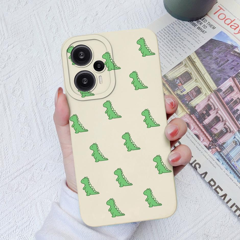 Case For Redmi Note 12 Turbo Poco F5 5G Lovely Dinosaur Silicone Pattern Phone Cover For Note12 Turbo PocoF5 Hot Grateful Funda