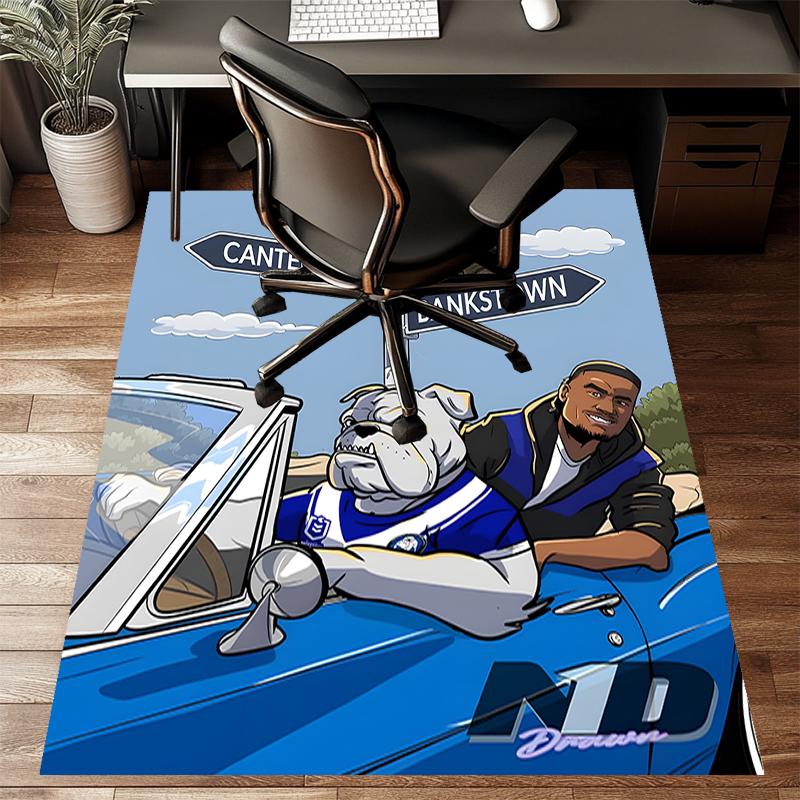 Western Bulldogs Polyester Carpet, Soft Indoor Mat for Office Chair, Living Room, Computer Desk - Decorative Home Office Rug Design