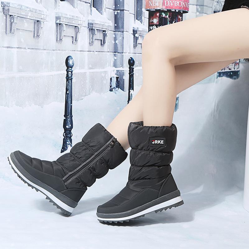 Large Size Fall and Winter New Padded Thickened Snow Boots Women's Cotton Boots Snow Boots