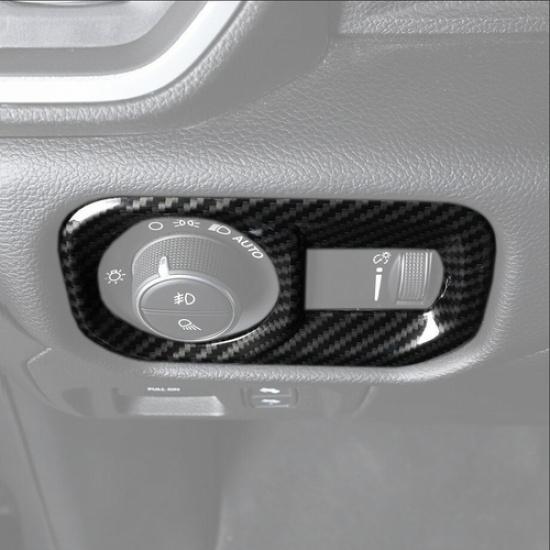For -2025 Dodge Ram 1500/2500/3500 Carbon Headlight Switch Button Cover Trim