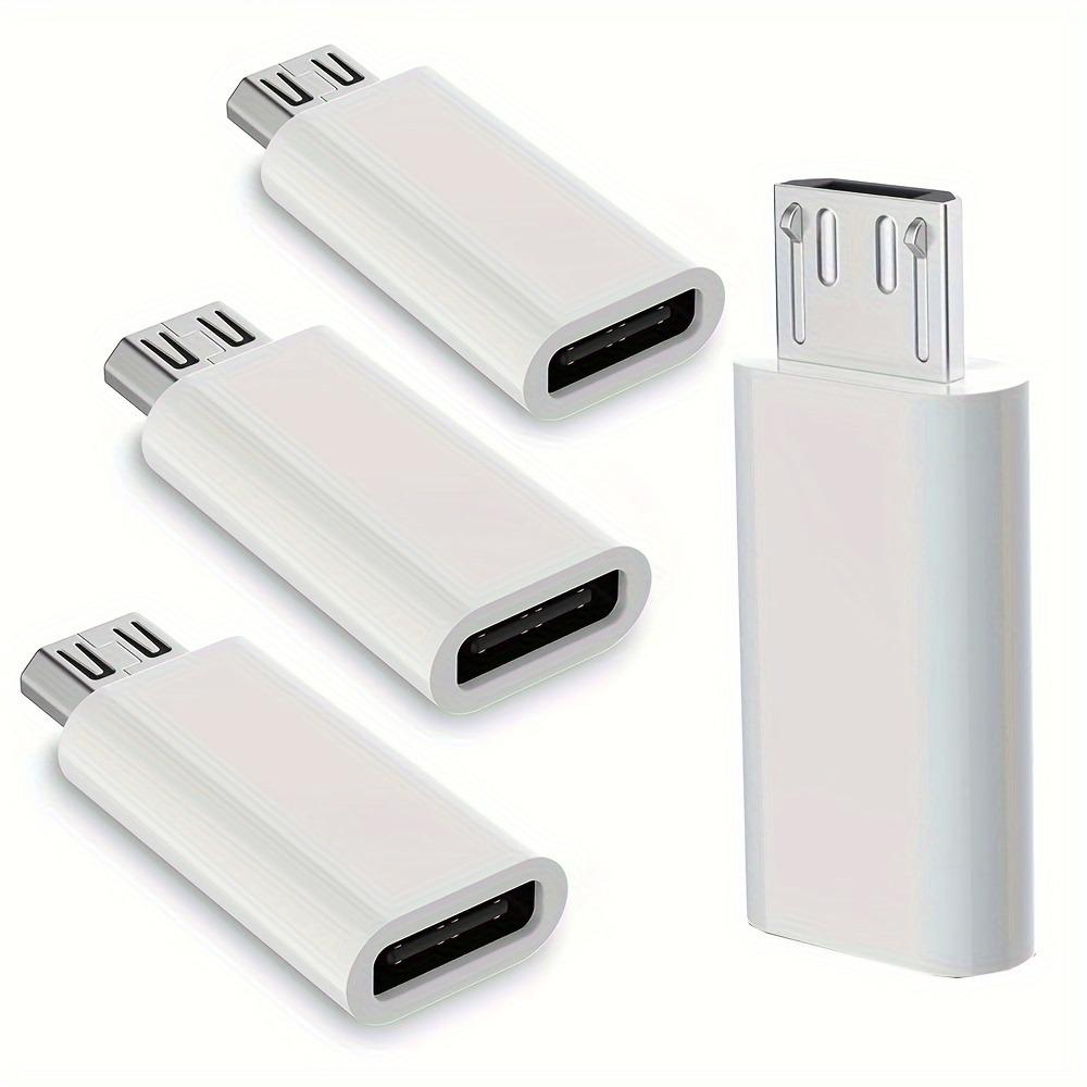 

4pcs USB C To Micro USB Adapter Type-C Female Converters, Charging And Data Sync for Galaxy S7 And More Micro Port Devices 4PCS White