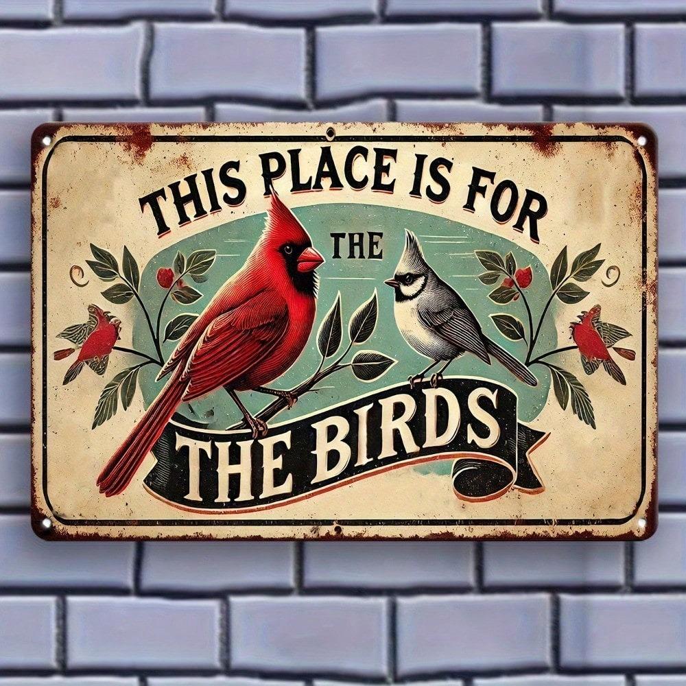 Vintage Metal Tin Sign Retro Bird Wall Art 8x12 Inch Home Decor Cafe Farmhouse