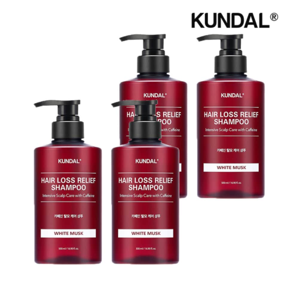 

KUNDAL Caffeine Anti-Hair Loss Shampoo White Musk 500ml x4