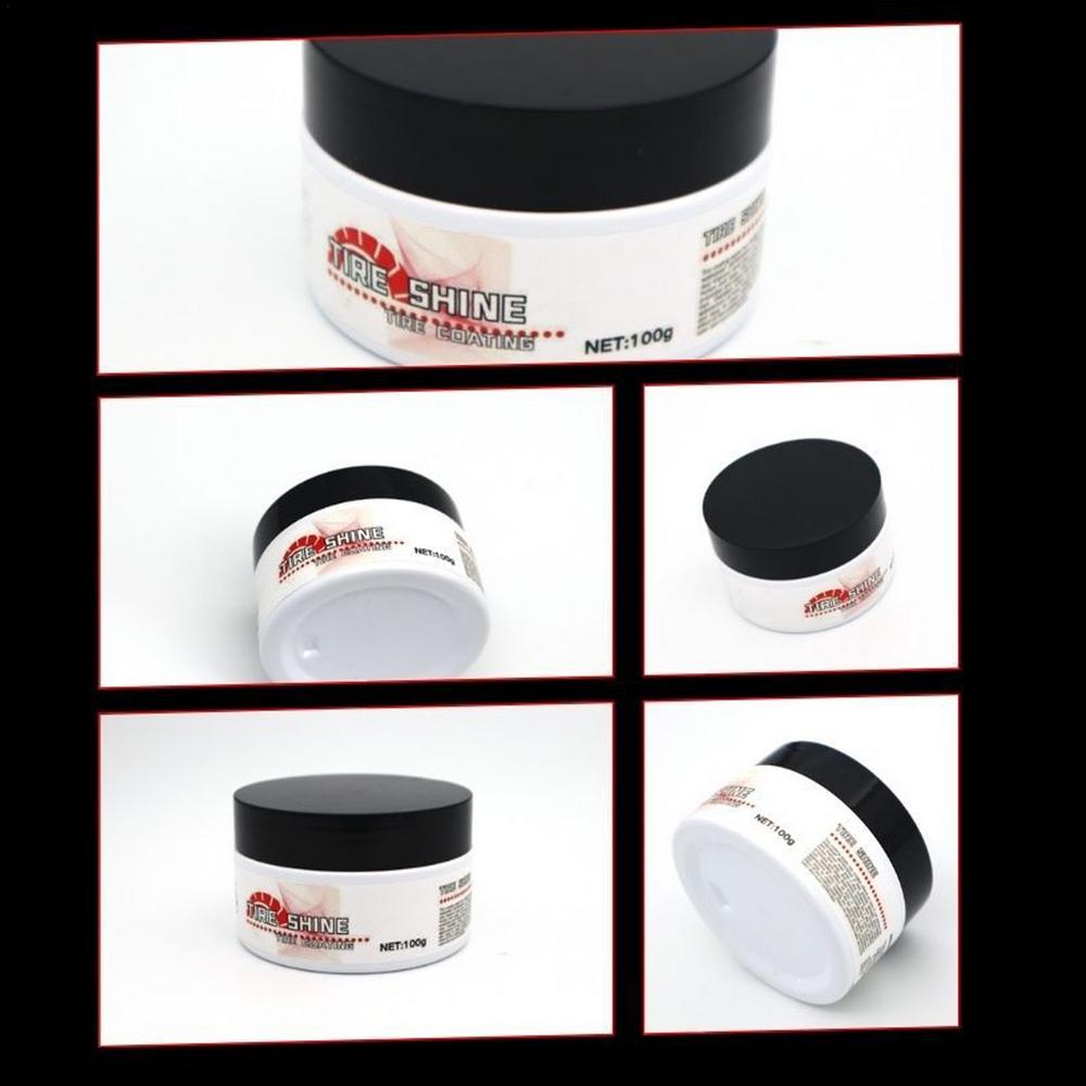 Tire Coating Wax Tire Shine Applicator Wheel Care Tire Cleaner 100g UV Protection Polish Tire Restore Stains Dressing Wax