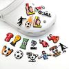 18PCS Soccer Sports Theme Hole Shoes Charms Packs Decoration Set Boys Men Football Style Buckle Slipper Sandals Shoe Accessories