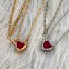 Cross Arrow & Heart Couple Pendant Set: Rhinestone Dagger Valentine's Day Clavicle Necklace Gift
