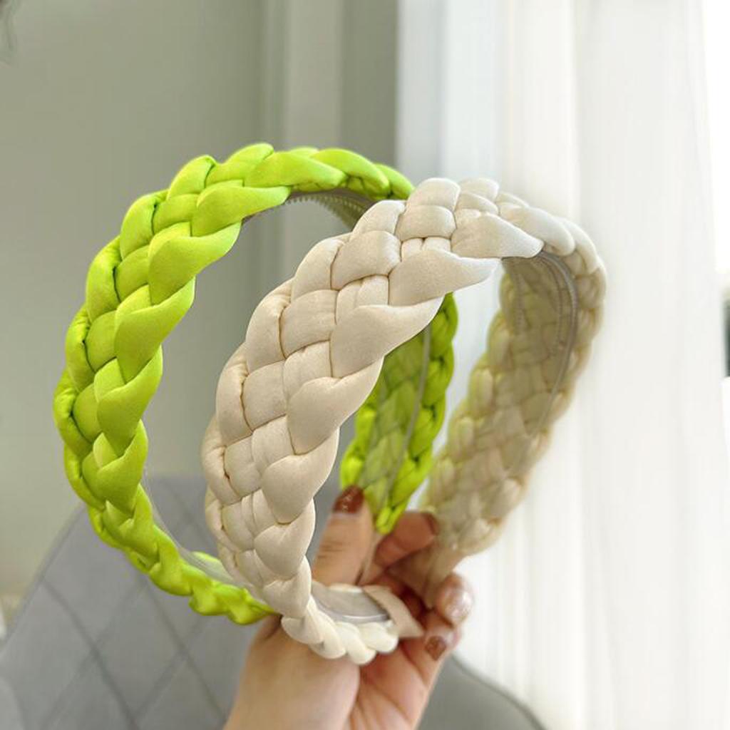 PROLY New Fashion Braided Headband For Women Wide Side Fresh Color Spring Turban Hairband Headwear Adult Hair Accessories