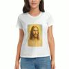 Jesus Christ Portrait 's Cotton T Shirt, Premium Cotton High Quality Print, Durable, Casual And Fashionable, Religious Illustration Apparel For , Fait