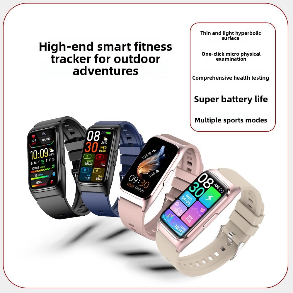 TK75 Smart Watch ECG Electrocardiogram Non-invasive Blood Sugar Measurement Blood Pressure Oxygen Body Temperature Monitoring Multi-sport Bracelet