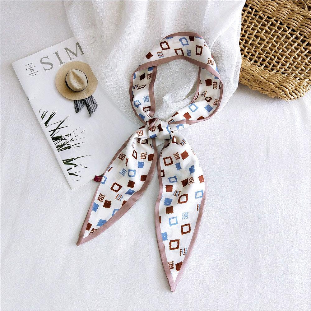 Nuova sciarpa tinta unita per le donne in primavera e autunno versatile cinturino da polso a nastro fascia decorazione alla moda protezione del collo per studenti piccola sciarpa