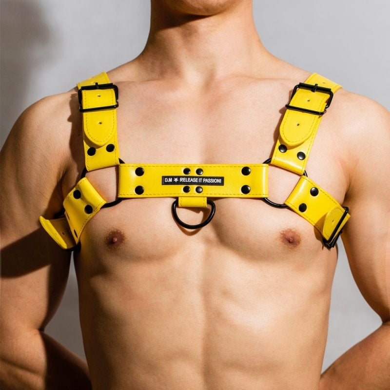 Harnais Chest All Jaune - BDSMaster - Harnais Homme