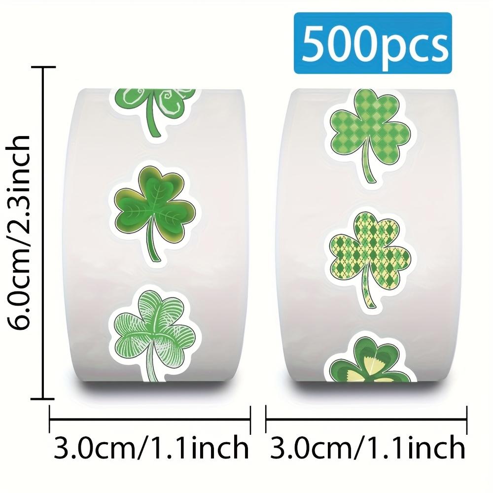 500pcs Four-Leaf Clover St. Patrick's Day Roll Stickers Phone Scrapbook Luggage Guitar Helmet DIY Graffiti Aesthetic Decals