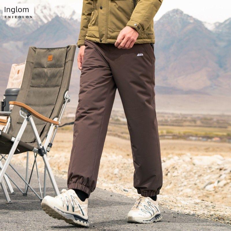 

Yingjuelun Chinese Large White Goose down Workwear down Pants for Men, Winter Warm Waterproof Hiking and Skiing Pants, Extreme Cold Thickened Century mahogany L