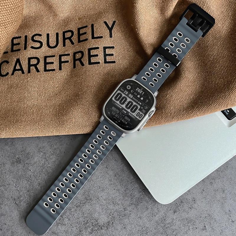 Silicone Strap for Apple Watch Ultra 3 49mm Band Breathable Bracelet for iWatch Series 11 10 42 46mm 9 8 7 6 SE 45mm 44mm Strap