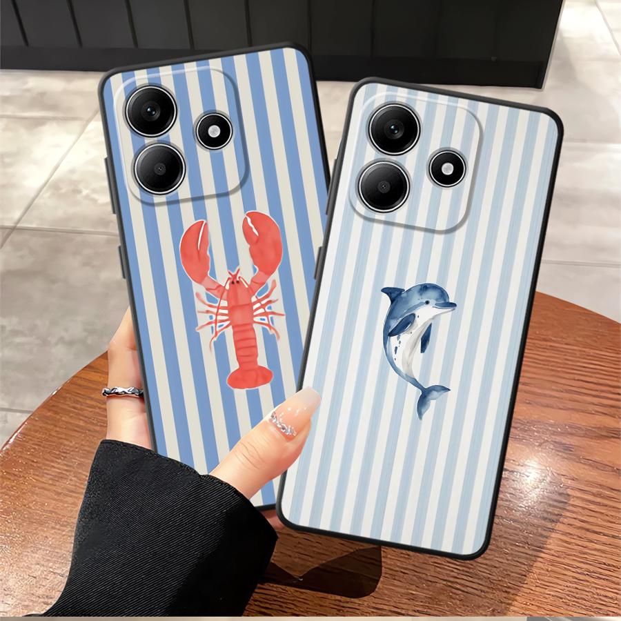 Marine Animals Soft Back Phone Cover Case for Xiaomi Redmi Note 11 13 12 Pro Plus 10S 12S 10 9 8 Pro 9s 11S