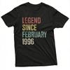 Legend Since February 1996 Unisex TShirt Cotton Summer Short Sleeve Tops Casual Fashion Birthday Gift Top for Unisex Unisex