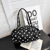 Simple Polka Dot Tote Bag Lightweight Nylon Handbag Women Casual Commute Shoulder Bag Large Capacity Sports Foldable Storage Bag