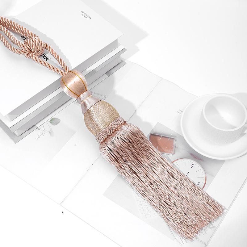Gold Thread Tassel Tieback with Mesh Ball - Decorative Curtain Tie Ropes and Accessories