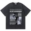 Rapper Rauw Alejandro Cosa Nuestra Vintage Washed T Shirt Men Women Hip Hop Fashion Pop Music Tshirt Mens Oversized Tshirts