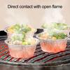 100Pcs Egg Tart Cup Grease-proof Disposable DIY Aluminum Foil Mini Oyster Tray for Outdoor BBQ