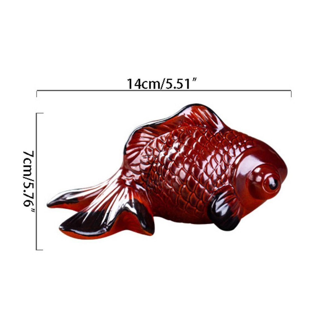 Cute Fish Sculpture Small Ceramic Fish Ornament Creative Goldfish Tea Pet  Tea Tray Decor