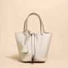 Leather Togo First Layer Cowhide New Vegetable Basket Bag Women's Bucket Bag Women's High-end Commuter Bag