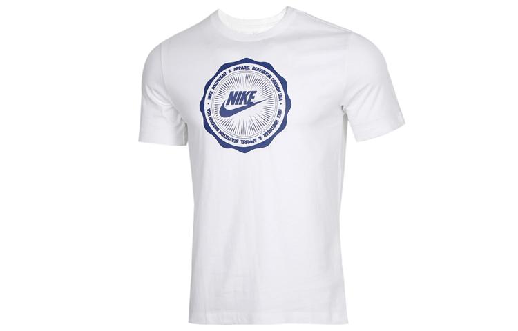 

Nike T Shirts Men s White Crew Neck Moderate Straight Fit CW0482-100 L