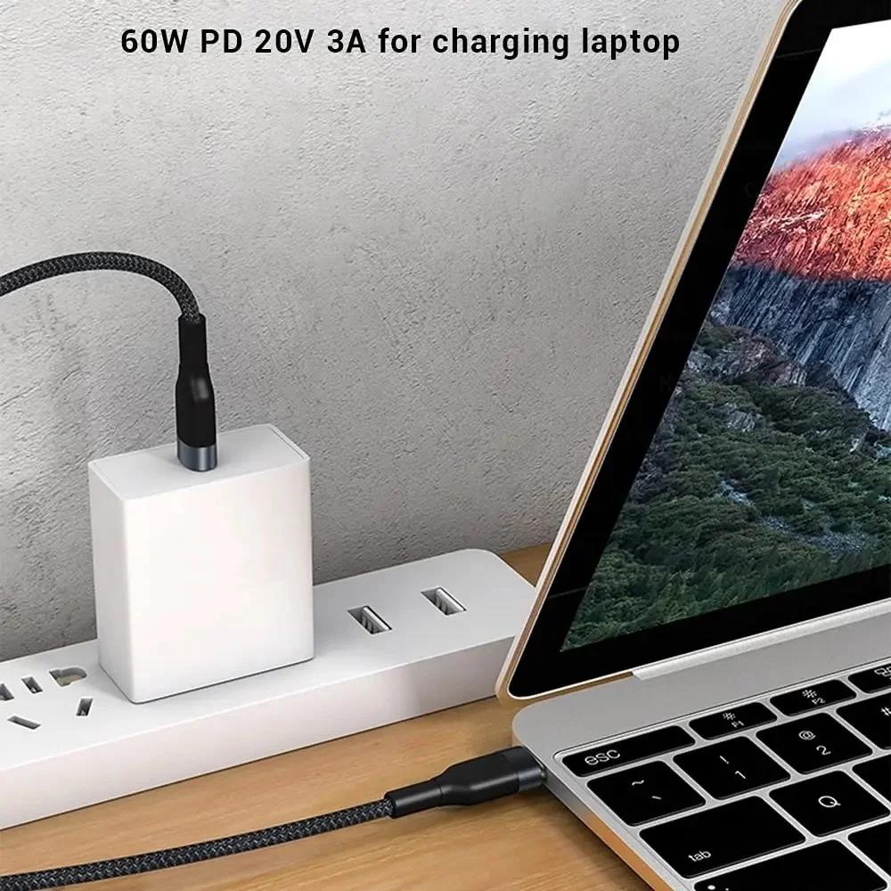 Cavo di Ricarica Rapida Dati USB C-Type C Corto da 61W 1.11M per iPhone 16 17 Huawei Samsung Xiaomi Power Bank Portatile Tablet