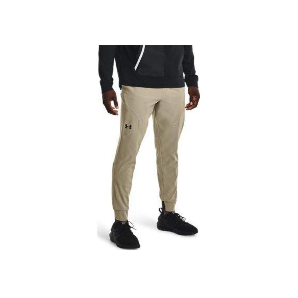 Under Armour Unstoppable Woven Joggers Quick-Dry Breathable Solid Knit Cuff Sweatpants Men Bottoms Khaki Gray 1352027-037