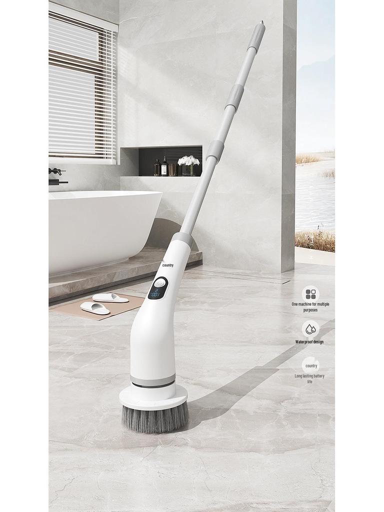 Electric Multi-functional Cleaning Brush with LCD & Retractable Handle for Fish Tanks, Kitchens, and Bathrooms