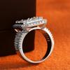 Popular European and American Models Inlaid with Shining Zircon Ring-925 Silver-plated French Bread Shape Design-holiday Gift