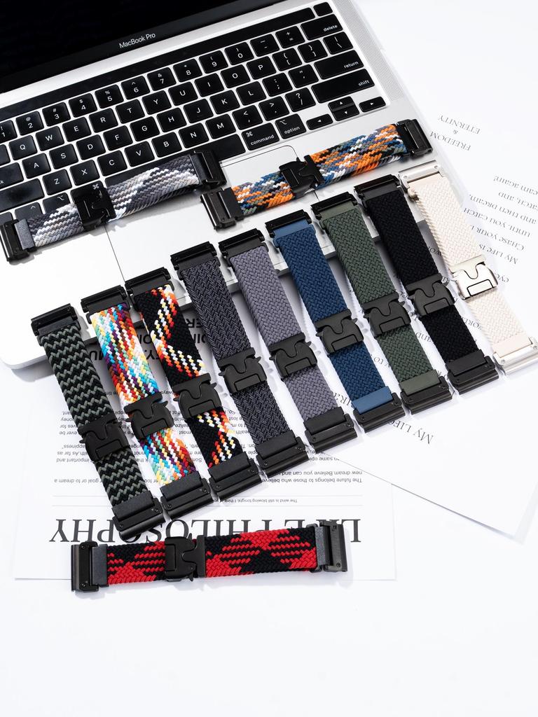 61S Elastic Paracord Watch Band for Garmin Fenix 8, 7X Pro, 955, 965