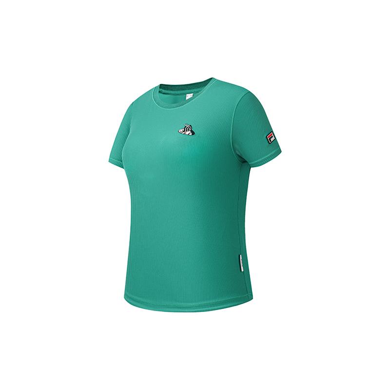 FILA Tennis Cool Touch Moisture Wicking Antibacterial Simple Fashion Versatile T-Shirt Women tops A11W633125FDG