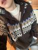 Autumn 2025 Women's Hooded Jacquard Thick Cashmere Cardigan - European Style Chunky Knit Sweater Coat