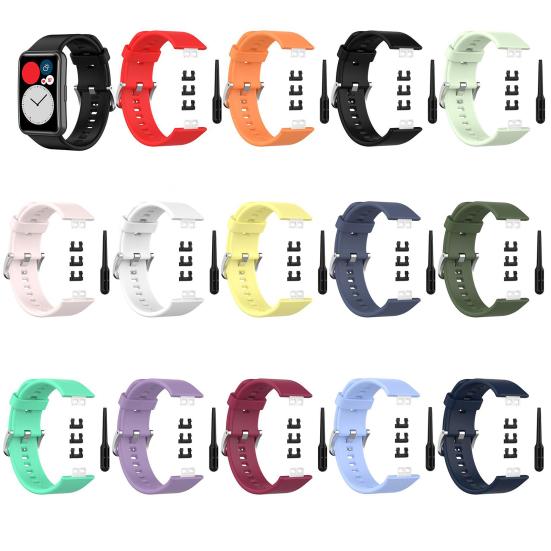 1 Sett Klokkereim Myk Justerbar Silikon Armbånd Erstatning for Huawei Watch Fit (TIA-B09/TIA-B19)