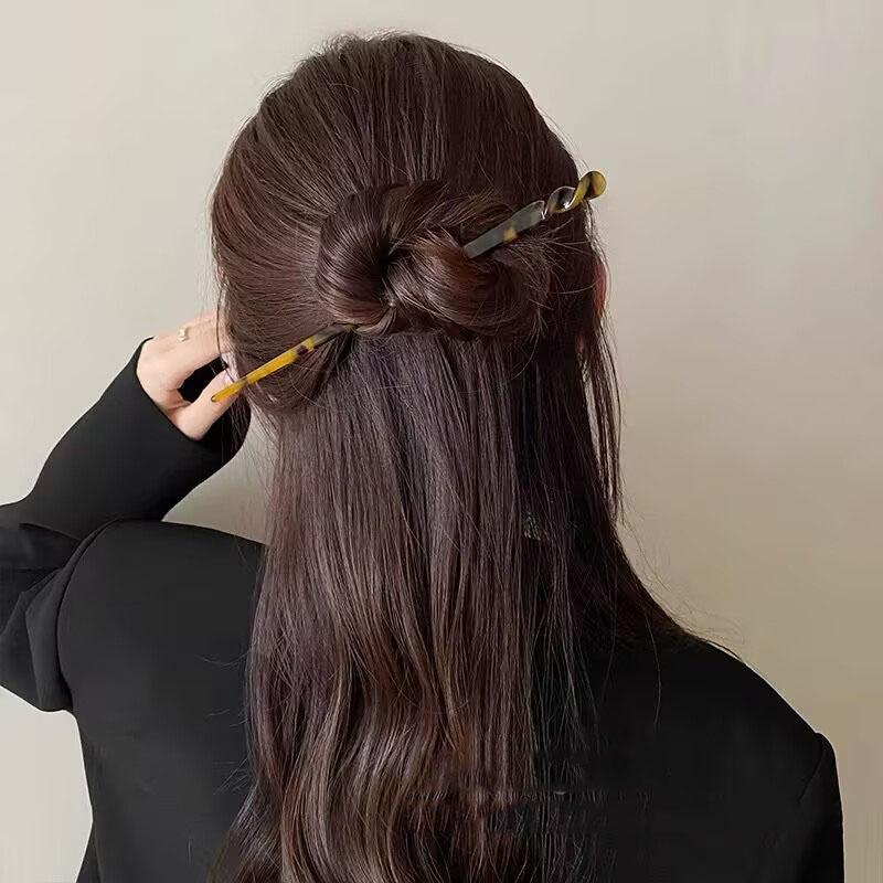 Vintage Essigsäure Einfache Haarnadel Mode Druck Haarspange Nadeln Für Frauen Mädchen Haaraccessoires Trendige Kopfbedeckung Geschenke