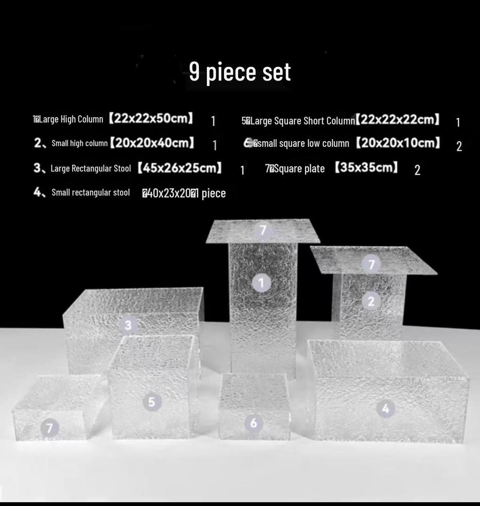 Blue Acrylic Dessert Table Display Stand for Tea Break & Birthday Ornaments