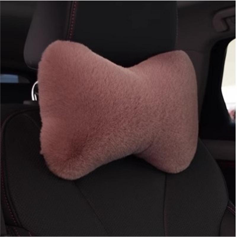 Car Plush Neck & Waist Pillow Set - Bone-Shaped Headrest Pair