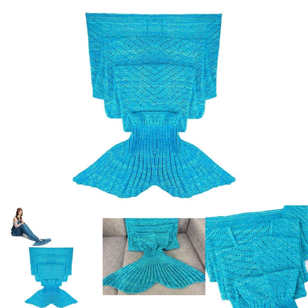 Mermaid Tail Throw Blanket With Acrylic Material For Kids And Adults Perfect For Spring And Fall