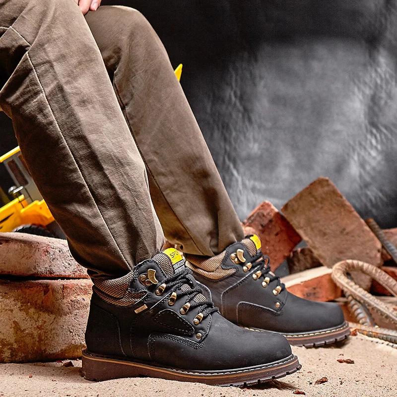 Mode Herren Winterschuhe Neue High-Top Casual Männlich Retro Rhabarber Baumwolle Schneestiefel Outdoor Schnüren Warme Plattform Männer Chelsea Booties