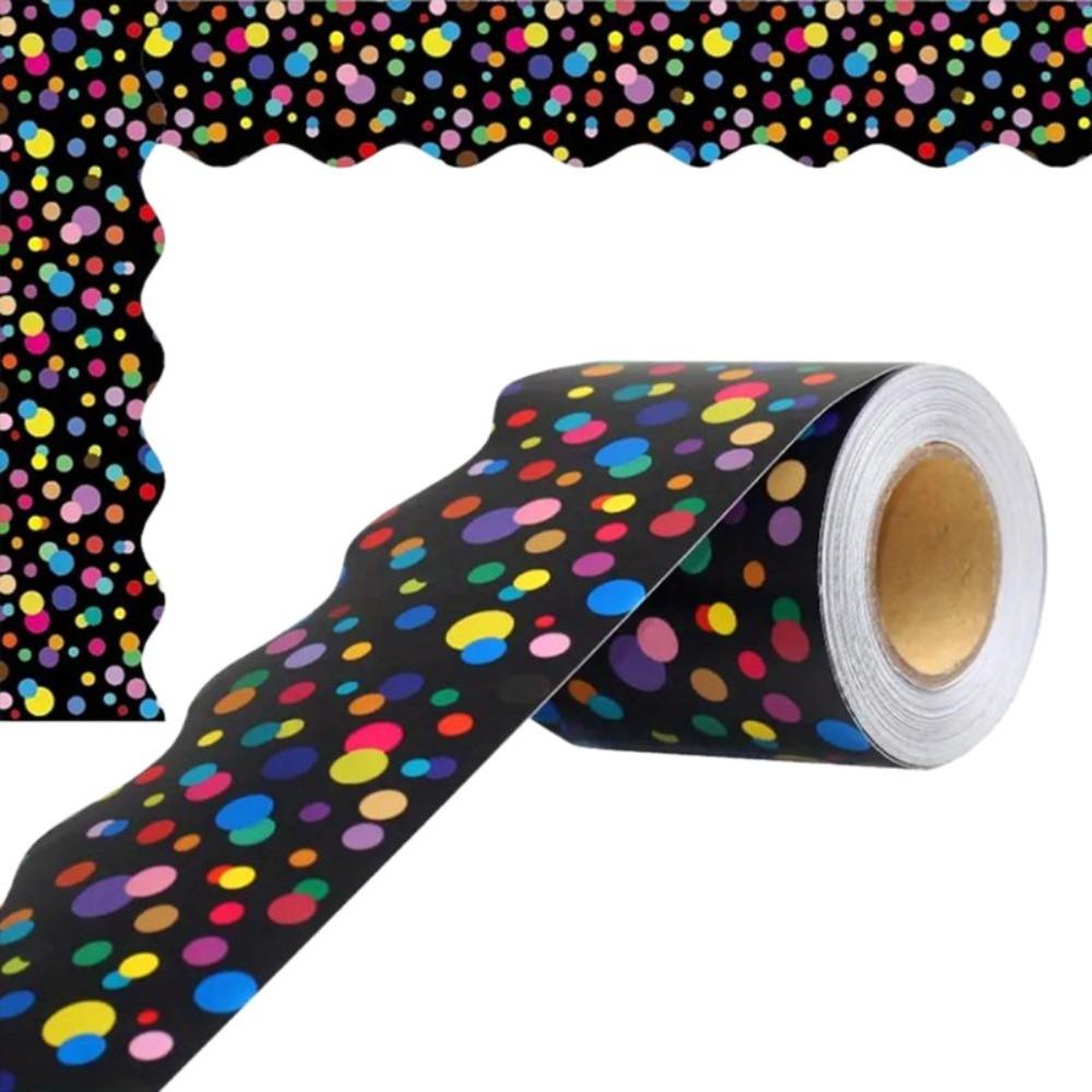 Colored Wavy Edge Paper DIY Wall Decoration Poster Border Stickers  for Classroom Board Home Party