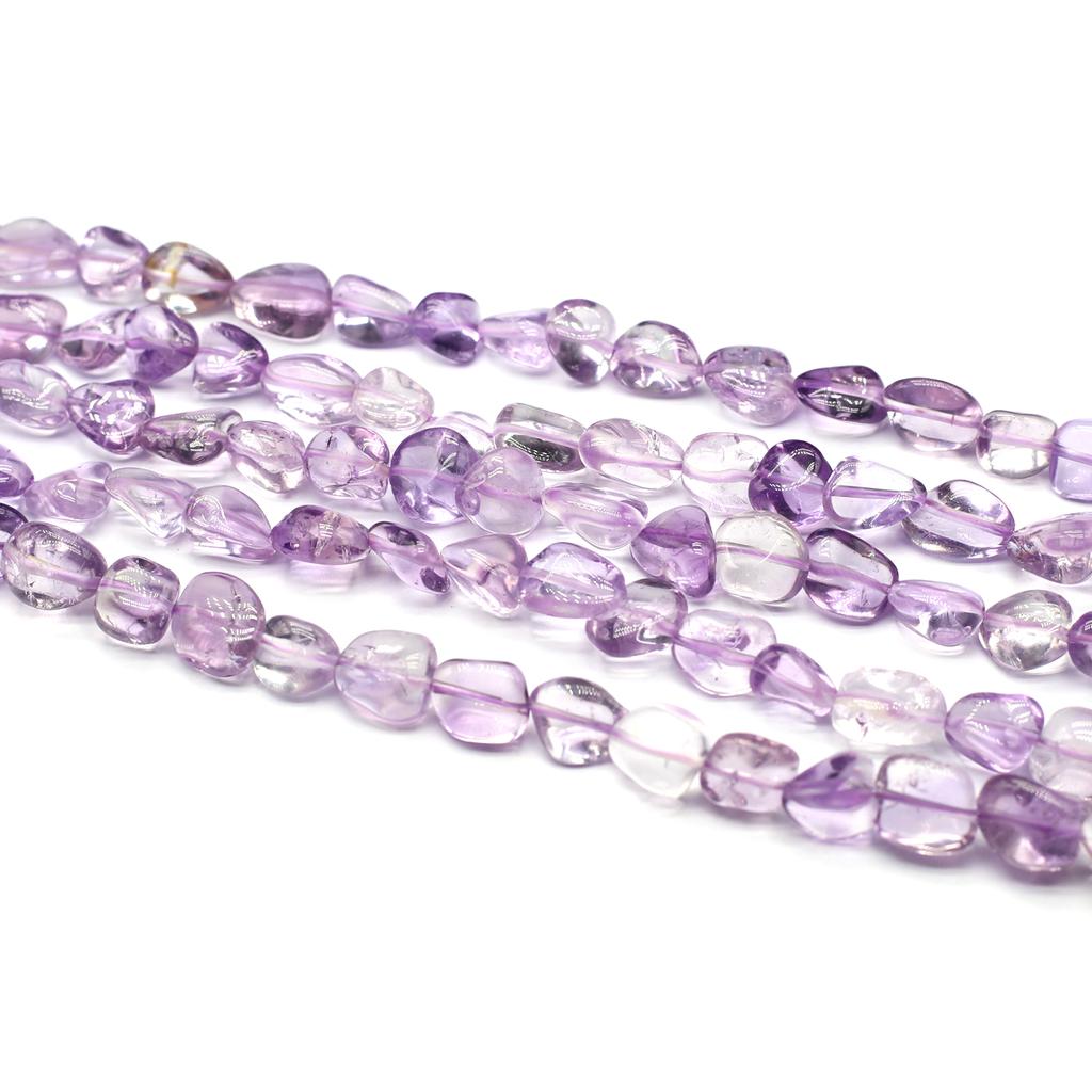 1String Reiki Healing Crystal Beads, Natural Stone Transparency Citrine Amethyst Gems Loose Spacer Beads for Jewelry Making DIY Christmas Gifts 38cm